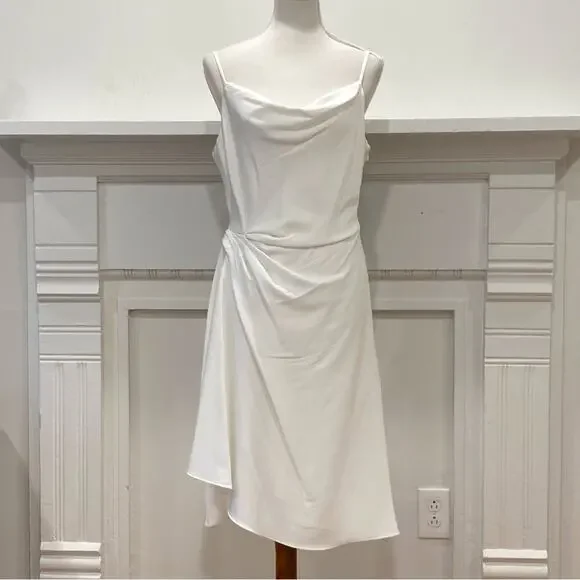 Aidan Mattox 10 Off White Party Cocktail Dress Y2K Style Slipdress Minimalist